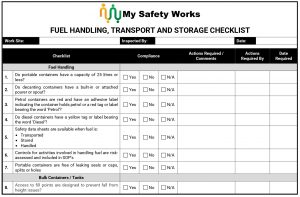 Fuel Handling Checklist